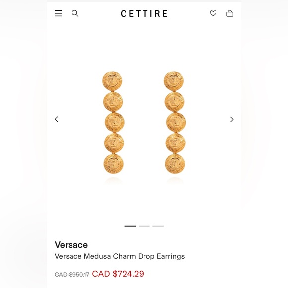 Versace Tribute Medusa Gold Earings - Picture 12 of 16